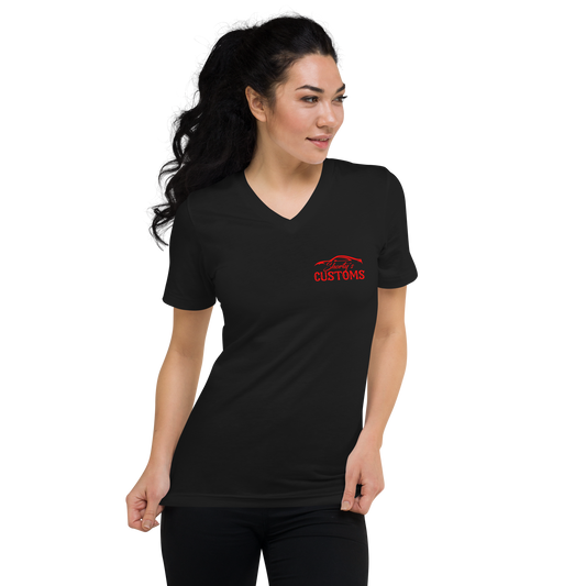 Ladies Red Letter V-Neck T-Shirt